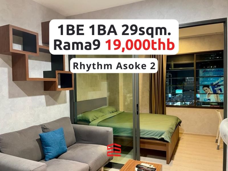 Rhythm Asoke ll (ริธึ่ม อโศก 2) 1ห้องนอน ใกล้เซ็นทรัลพระราม 9 ตกแต่งอย่างดี พร้อมเครื่องใช้ฟ้าครบ เข้าอยู่ได้เลย | RA-50