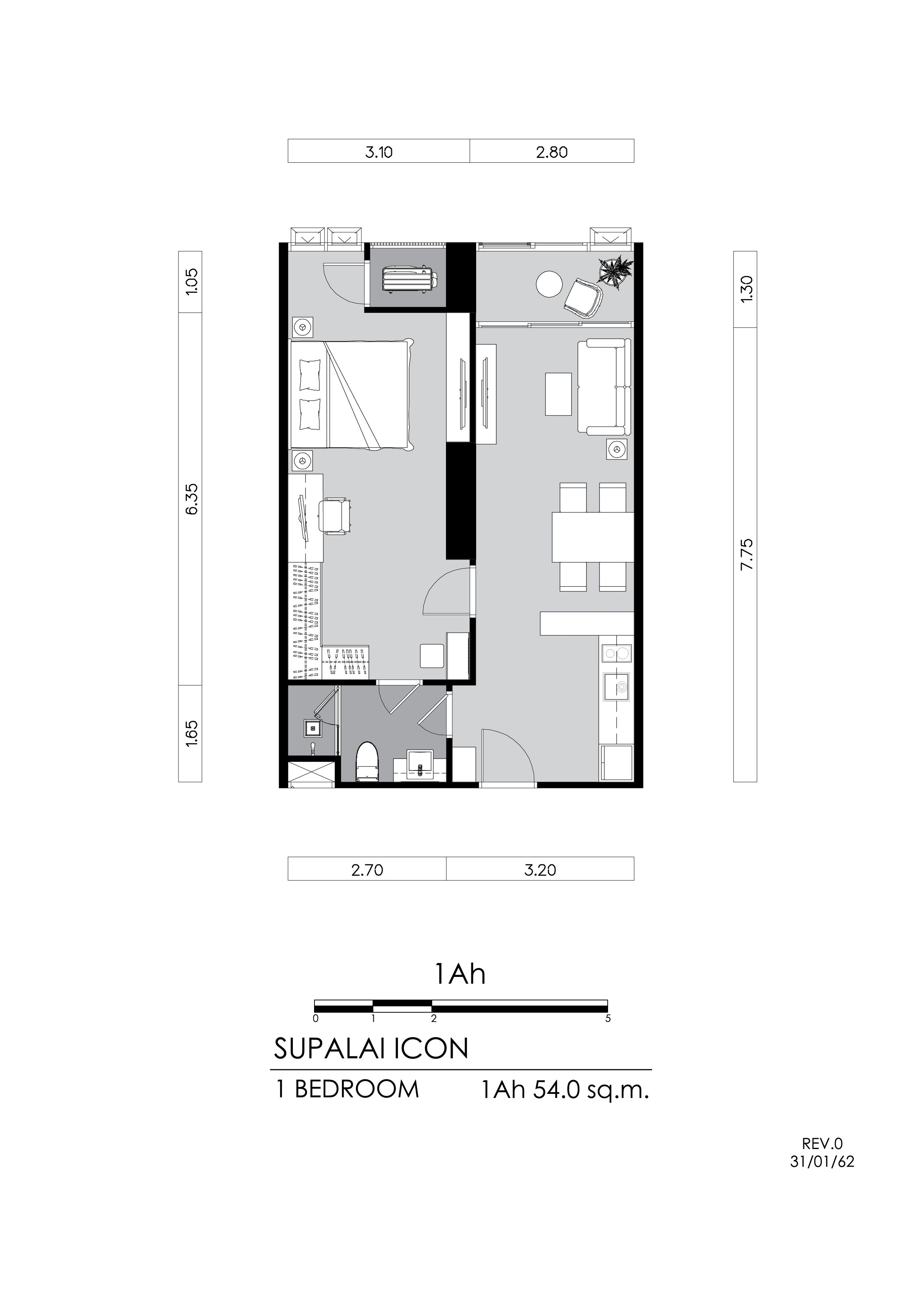 [SI-117] Supalai Icon Sathorn (ศุภาลัย ไอคอน สาทร) : ขายคอนโดมิเนียม 1 ห้องนอน ใกล้สีลม คอนโดน่าลงทุน