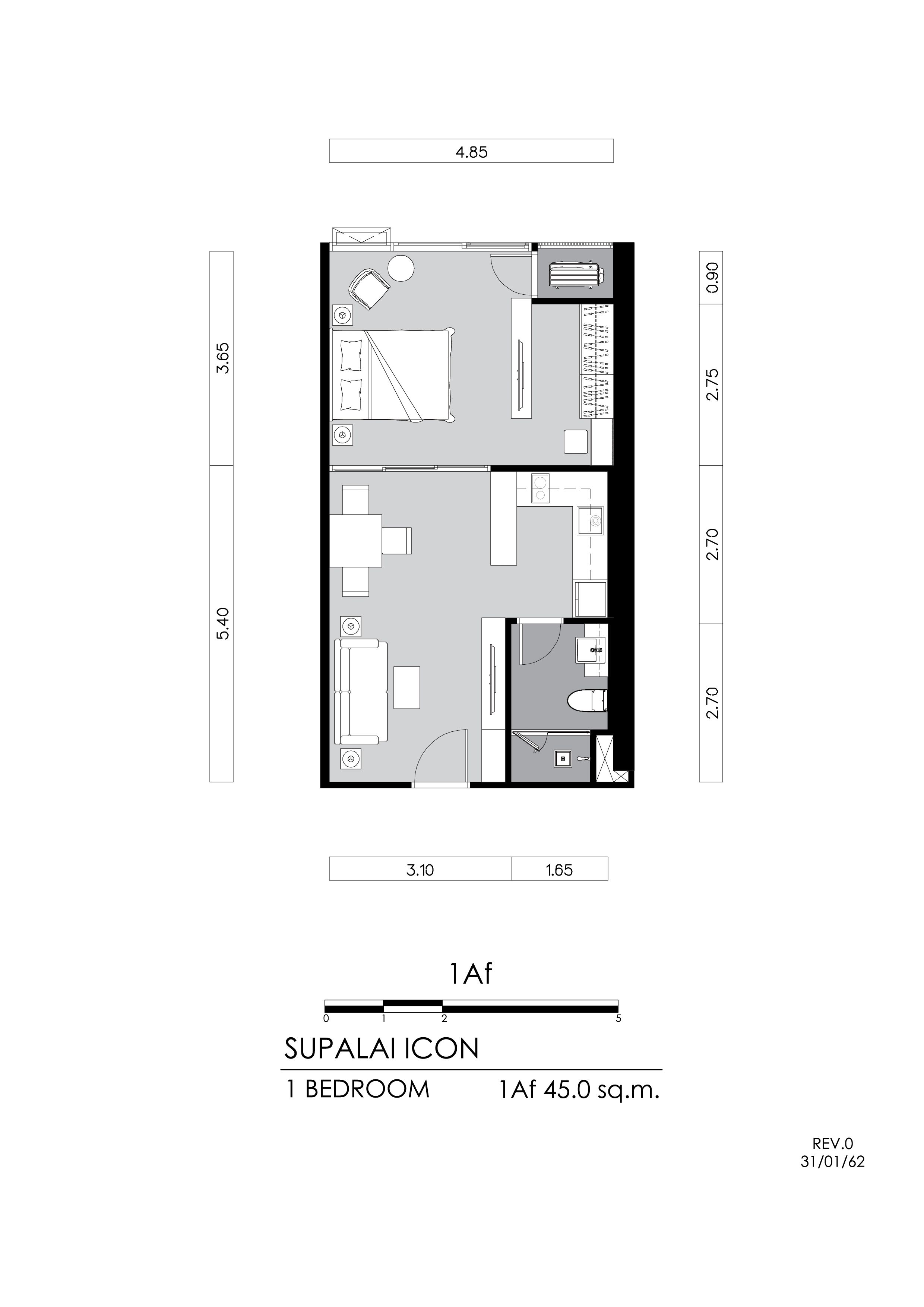 [SI-118] Supalai Icon Sathorn (ศุภาลัย ไอคอน สาทร) : ขายคอนโดมิเนียม 1 ห้องนอน ใกล้สีลม คอนโดน่าลงทุน