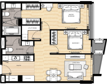 [SUT-406] LIV @ 49 (ลีฟ แอท 49) : คอนโดมิเนียมให้เช่า 2 ห้องนอน ใกล้ทองหล่อ คอนโดพร้อมเข้าอยู่