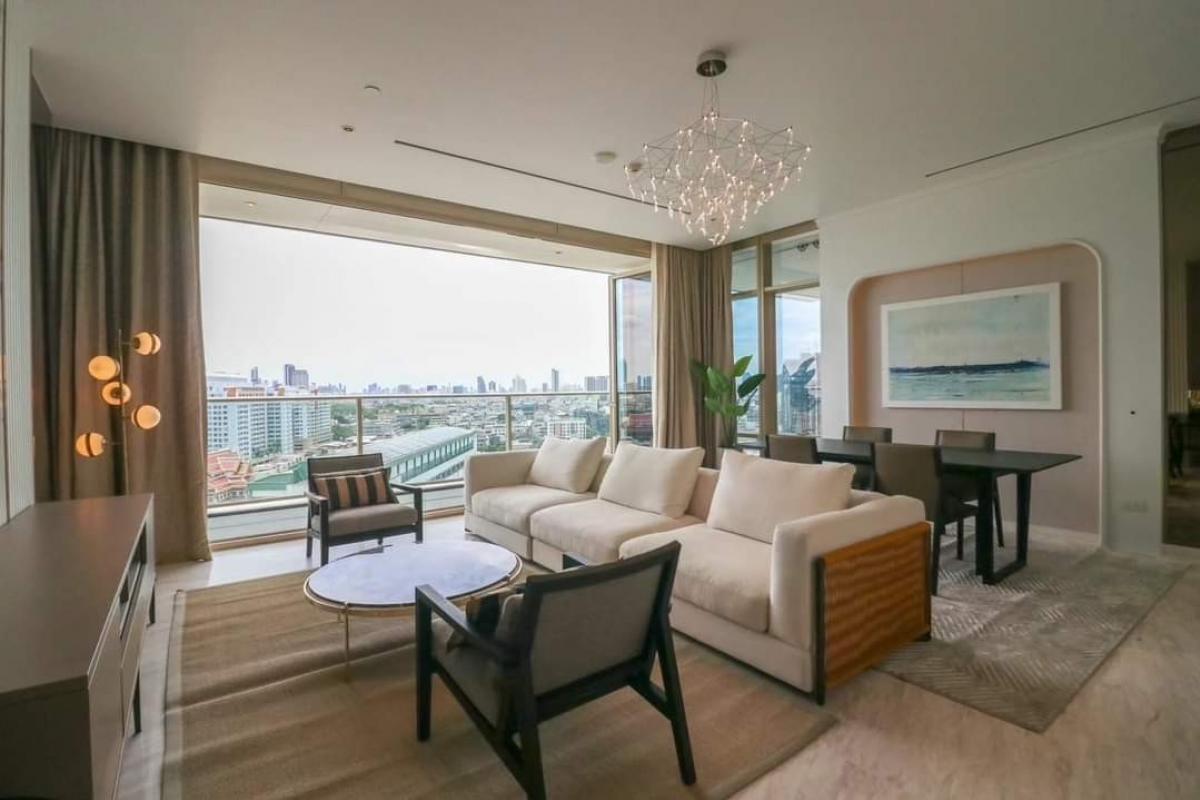 [CHK-144] Four Seasons Private Residences Bangkok (โฟร์ซีซัน ไพรเวท เรสซิเดนซ์) : เช่าคอนโดหรู ใกล้ BTS สะพานตากสิน ห้องใหญ่สุดพรีเมียม 2ห้องนั่งเล่น  พร้อมเข้าอยู่