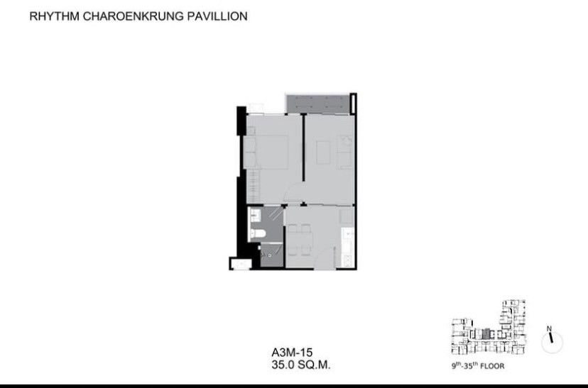 [CHC-648] Rhythm Charoenkrung Pavilion (ริธึ่ม เจริญกรุง พาวิลเลี่ยน) : คอนโดมิเนียมให้เช่า 1 ห้องนอน ใกล้สะพานตากสิน คอนโดสวย ส่วนกลางดี